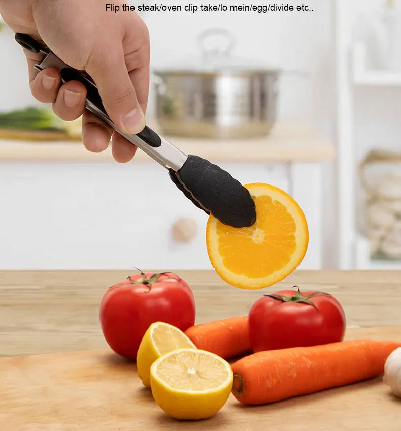 Black Silicone Food Tongs for Easy Cooking and Grilling - Smarsty