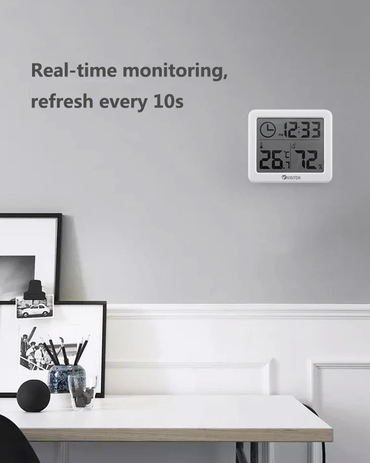 Digital Clock Desk Clock with Temperature and Humidity Display - Smarsty