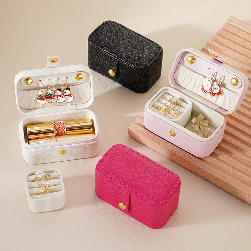 Portable Minimalist Pu Leather Jewelry Box for Travel - Smarsty