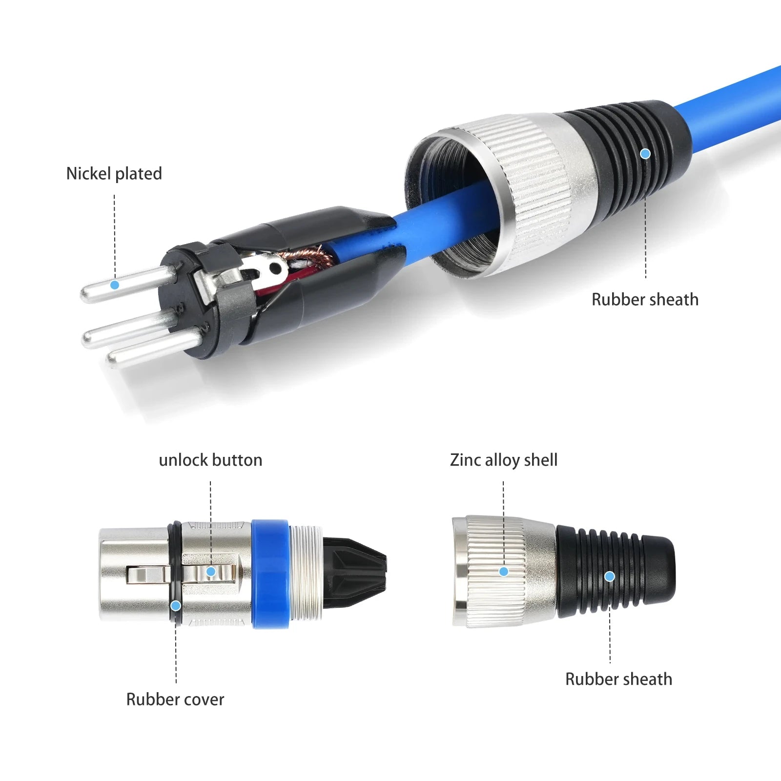 XLR Male to Female Microphone Extension Cable - Smarsty