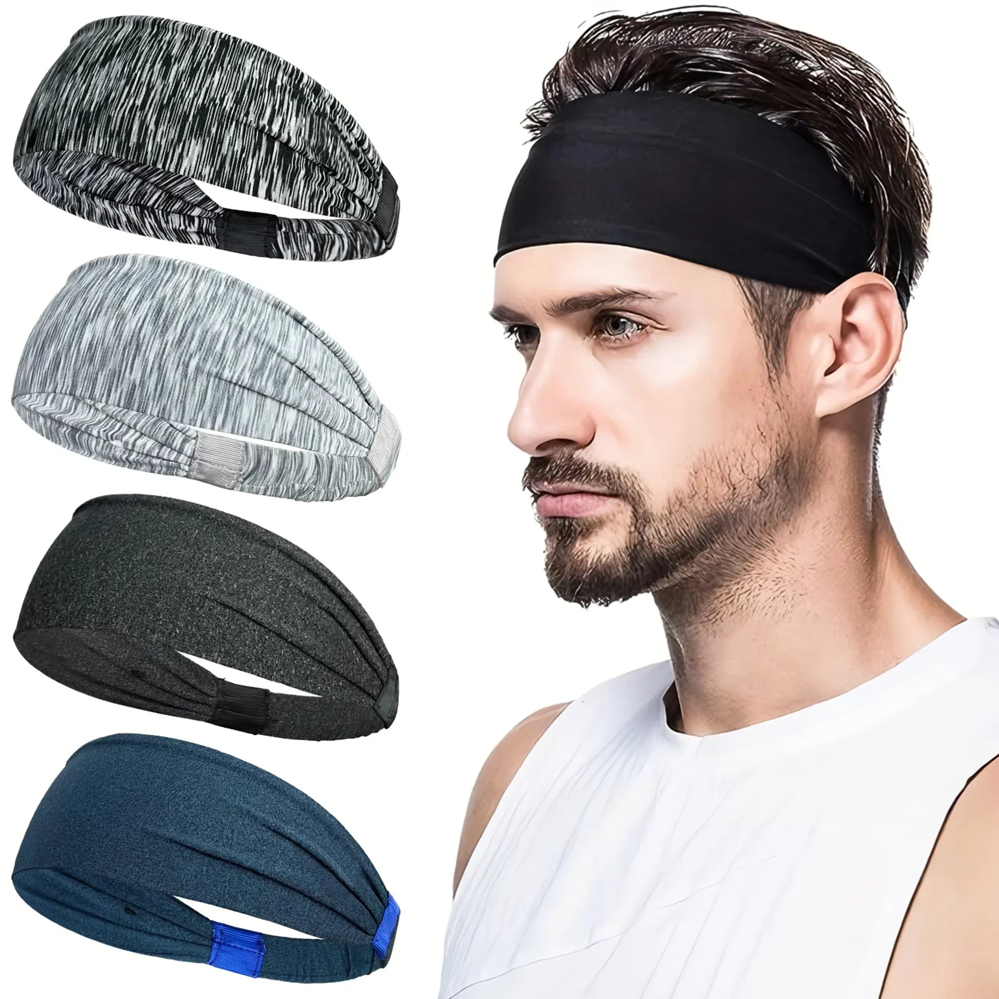 Sports Headbands Soft Elastic Sweatbands Moisture Wicking - Smarsty