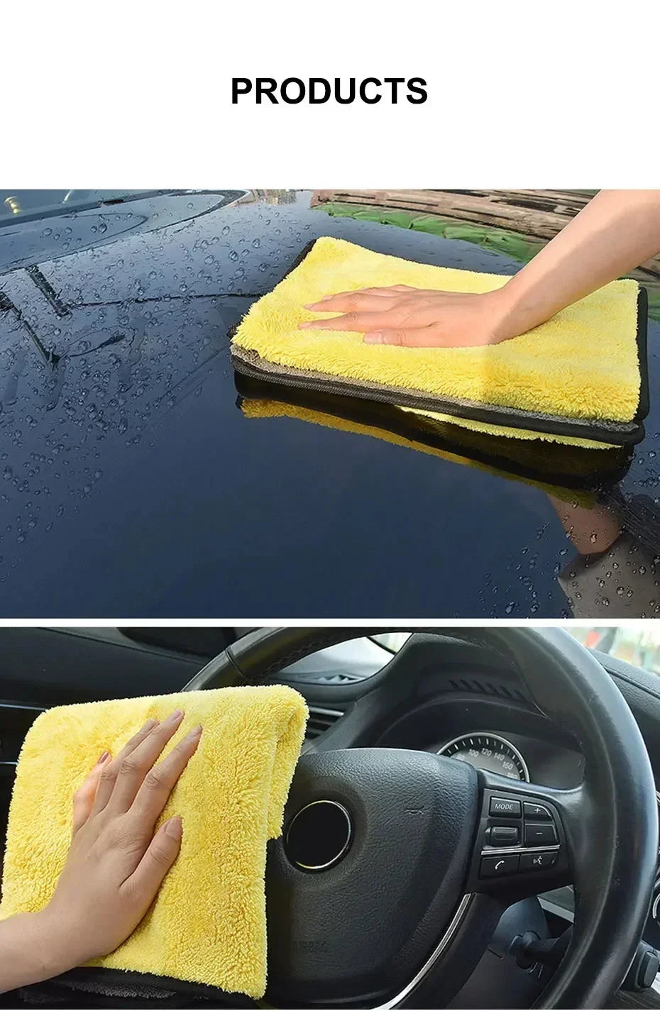 Premium Car Microfiber Towels Double Layer Drying Cloths - Smarsty