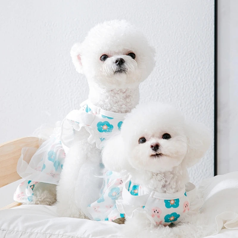 Cute Summer Dog Princess Dress with Bow Lace - Smarsty