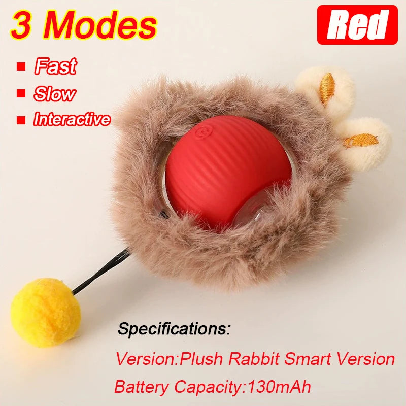Interactive Rechargeable Cat Toy Ball With Faux Tail - Smarsty