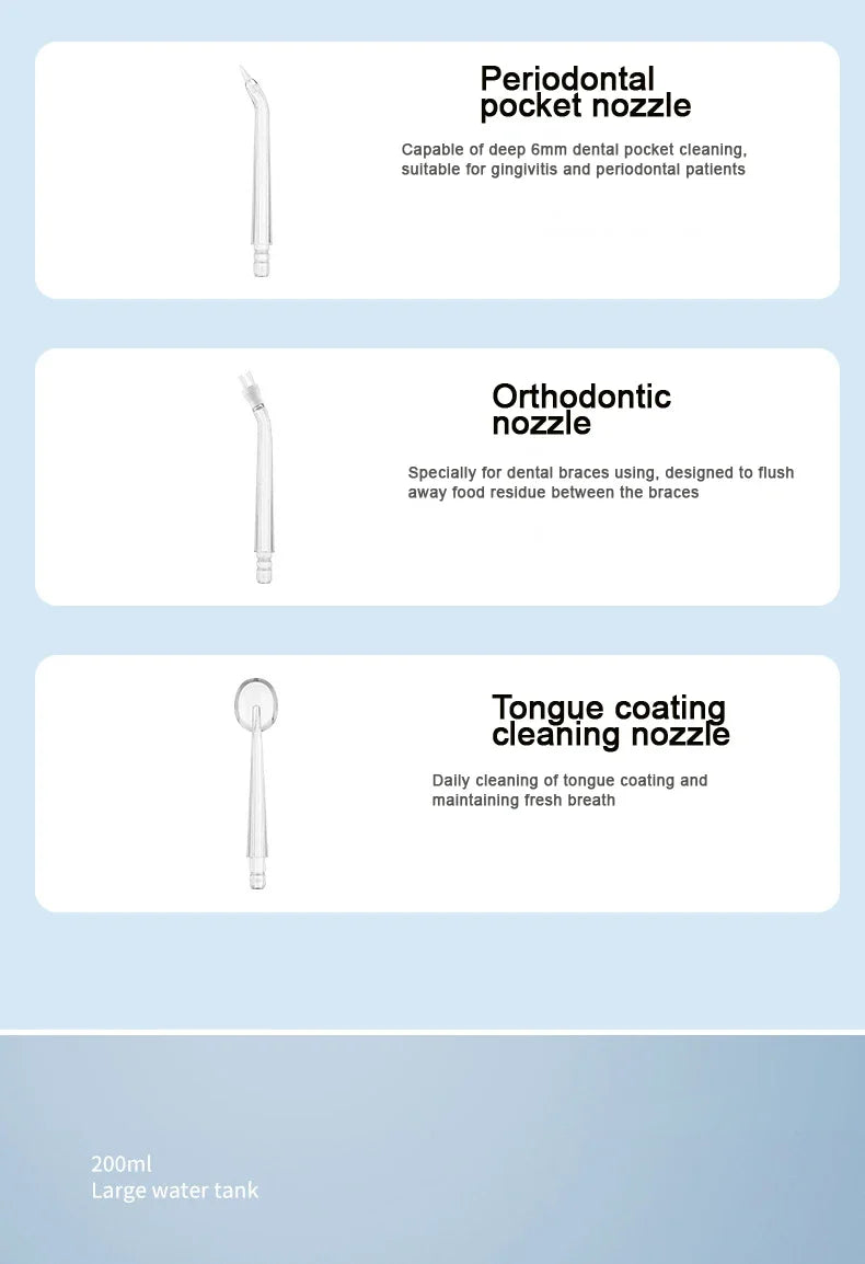 Oral Irrigator Dental Water Jet Flosser Appliance Pick Floss Dentistry Mouth Washing Machine Teeth Whitening Cleaning Tools - Smarsty