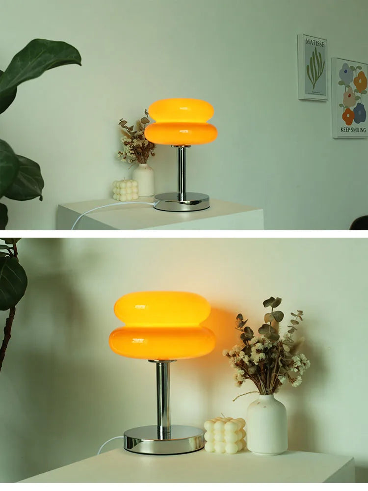 Macaron Glass Table Lamp with Dimming Feature for Bedroom Decor - Smarsty