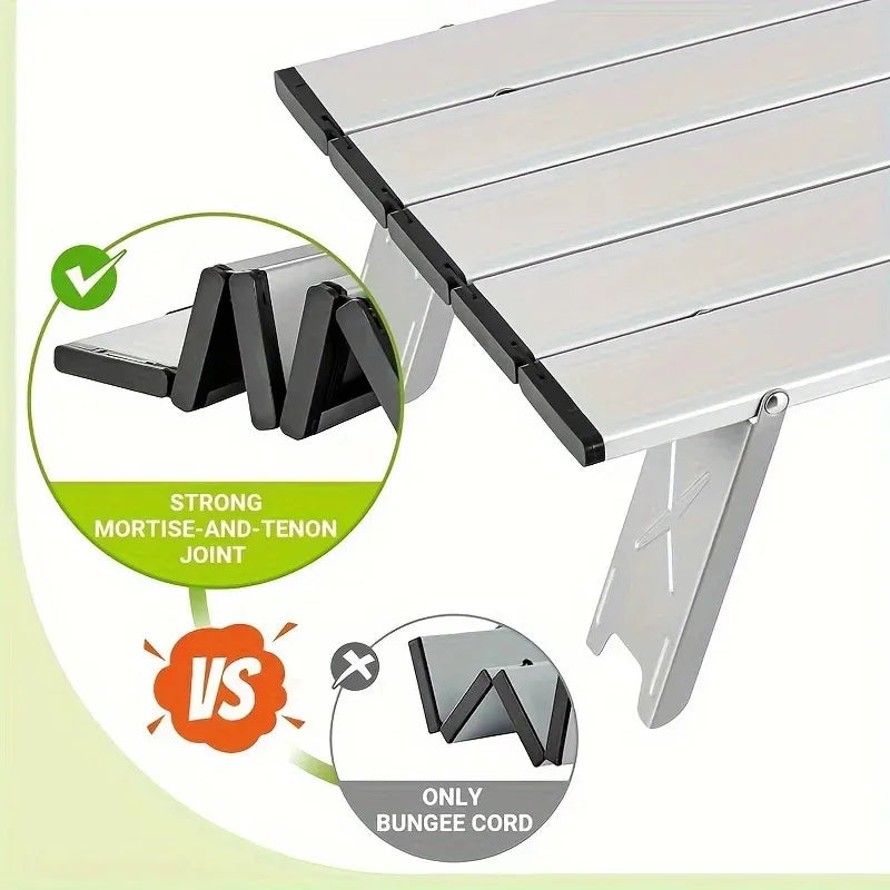 Outdoor Portable Aluminum Alloy Table, Ultra Light Folding Leisure Table, Tent Camping Table, Barbecue Table, Wild Dining Table by Smarsty