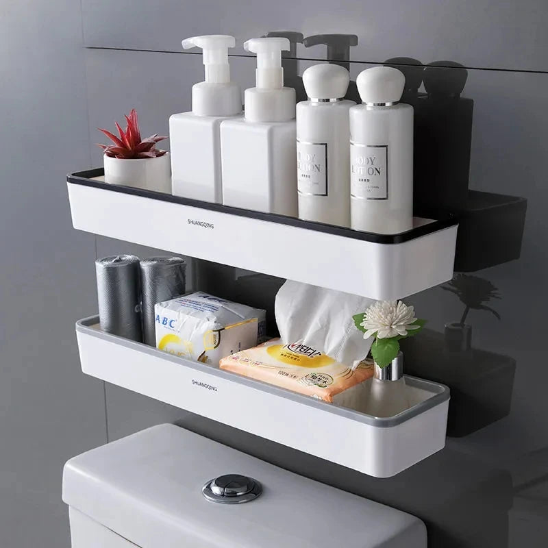 Wall Mounted Bathroom Storage Cabinet Organizer White Shelving Solution - Smarsty