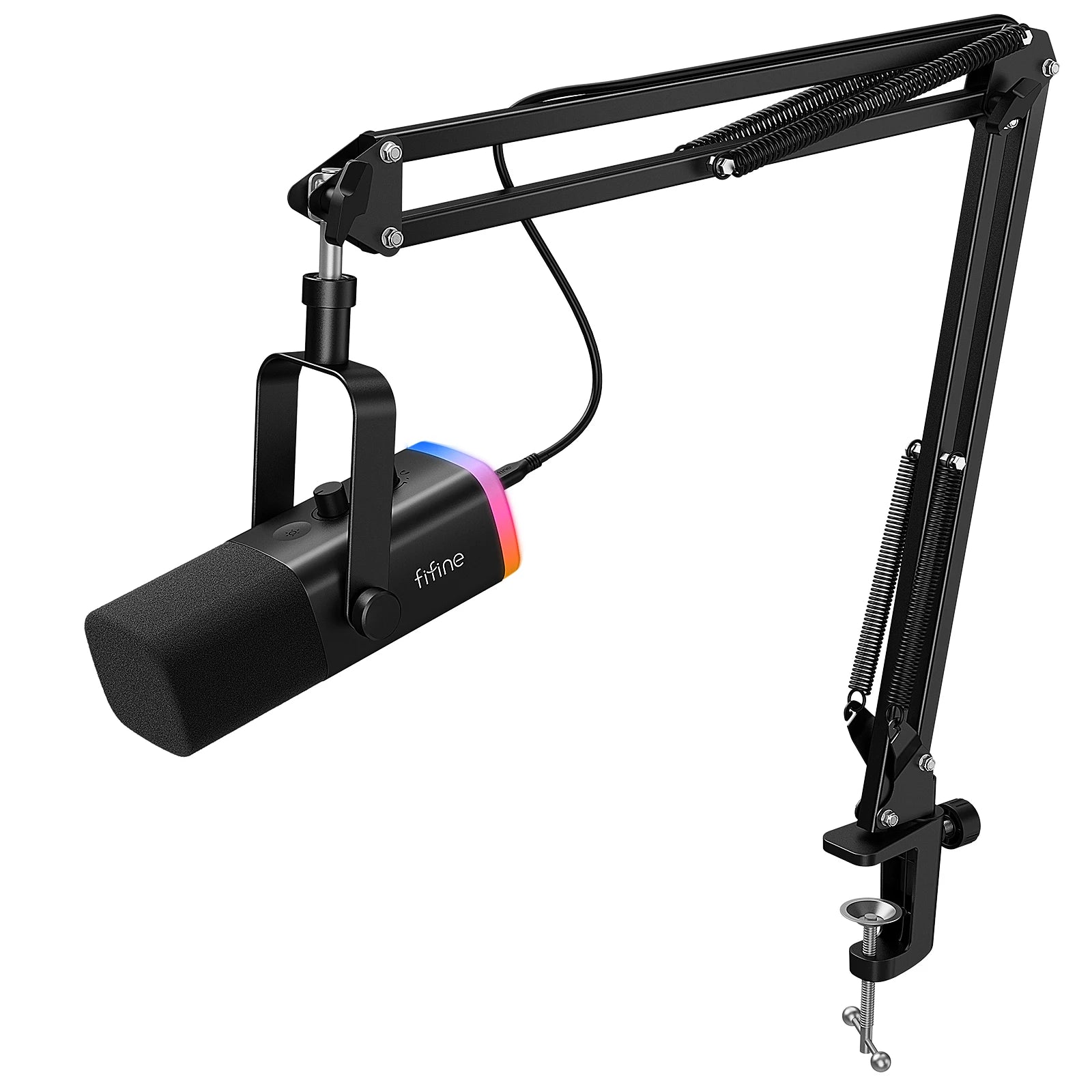 FIFINE Dynamic XLR Microphone Kit with RGB Control - Smarsty