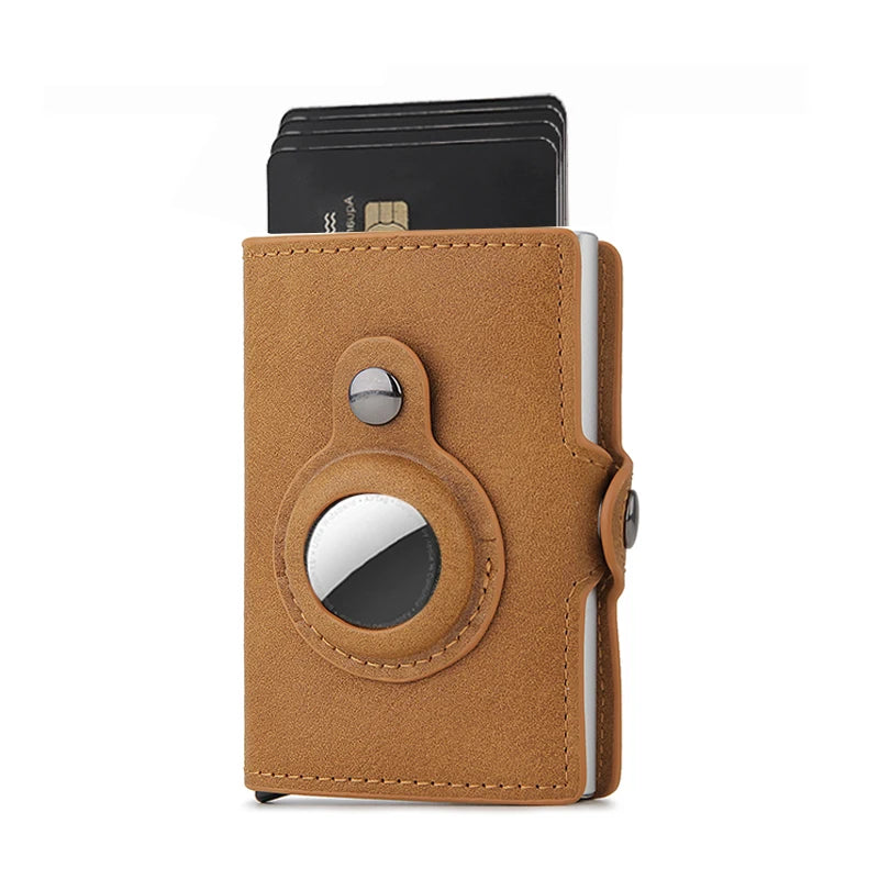 Carbon Rfid Card Holder Men Women Airtag Wallet Money Bag Leather Purse Slim Thin Wallets For Apple AirTags Tracker Air Tag 2023 - Smarsty