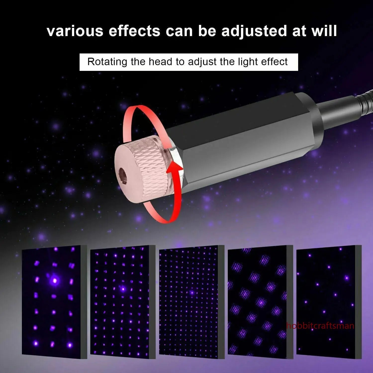 Mini LED Car Roof Star Night Light Projector Atmosphere Galaxy Lamp USB Decorative Adjustable for Auto Roof Room Ceiling Decor - Smarsty