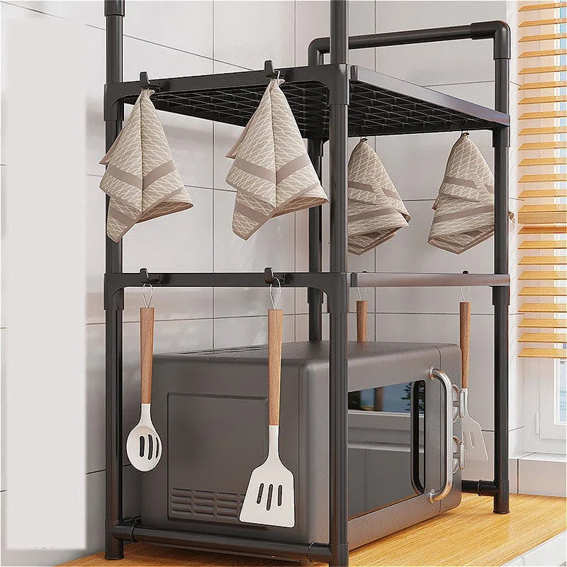 Multi-Layer Kitchen Storage Rack Condiment Organizer Shelf Microwave Shelf Simple Countertop Tidying Shelves Kitchen Accessories by Smarsty
