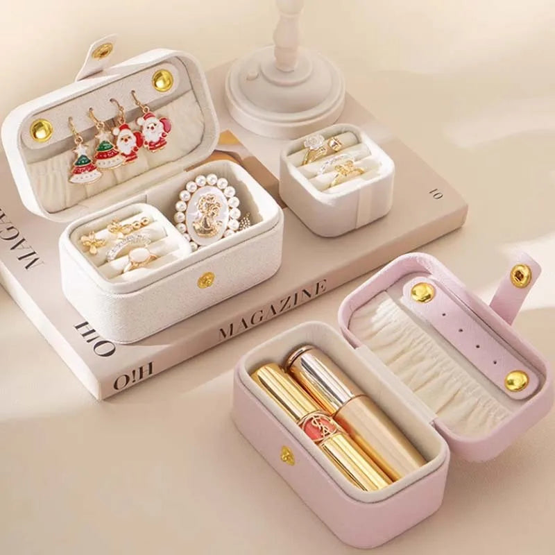 Portable Minimalist Pu Leather Jewelry Box for Travel - Smarsty