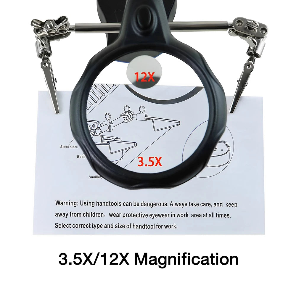 Welding Clip Magnifier with LED Light and Stainless Steel Durability - Smarsty