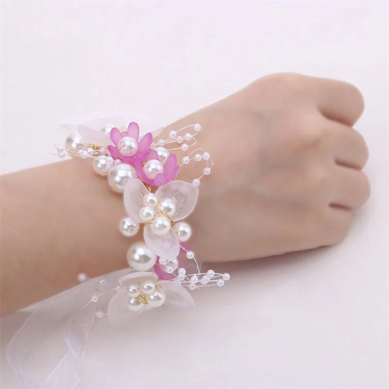 Bohemian Pearl Flower Headband For Girls Wedding Bridal - Smarsty