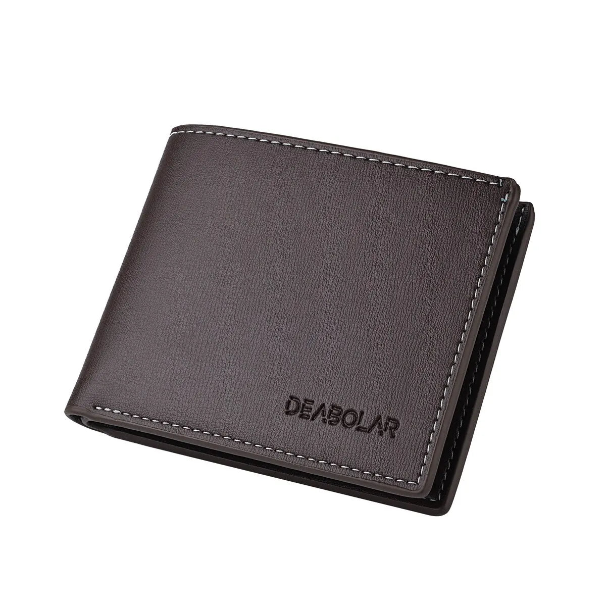 Pu Leather Men Short Wallet Thin Style Folding Young Men Credit Card Holder Wallet - Smarsty