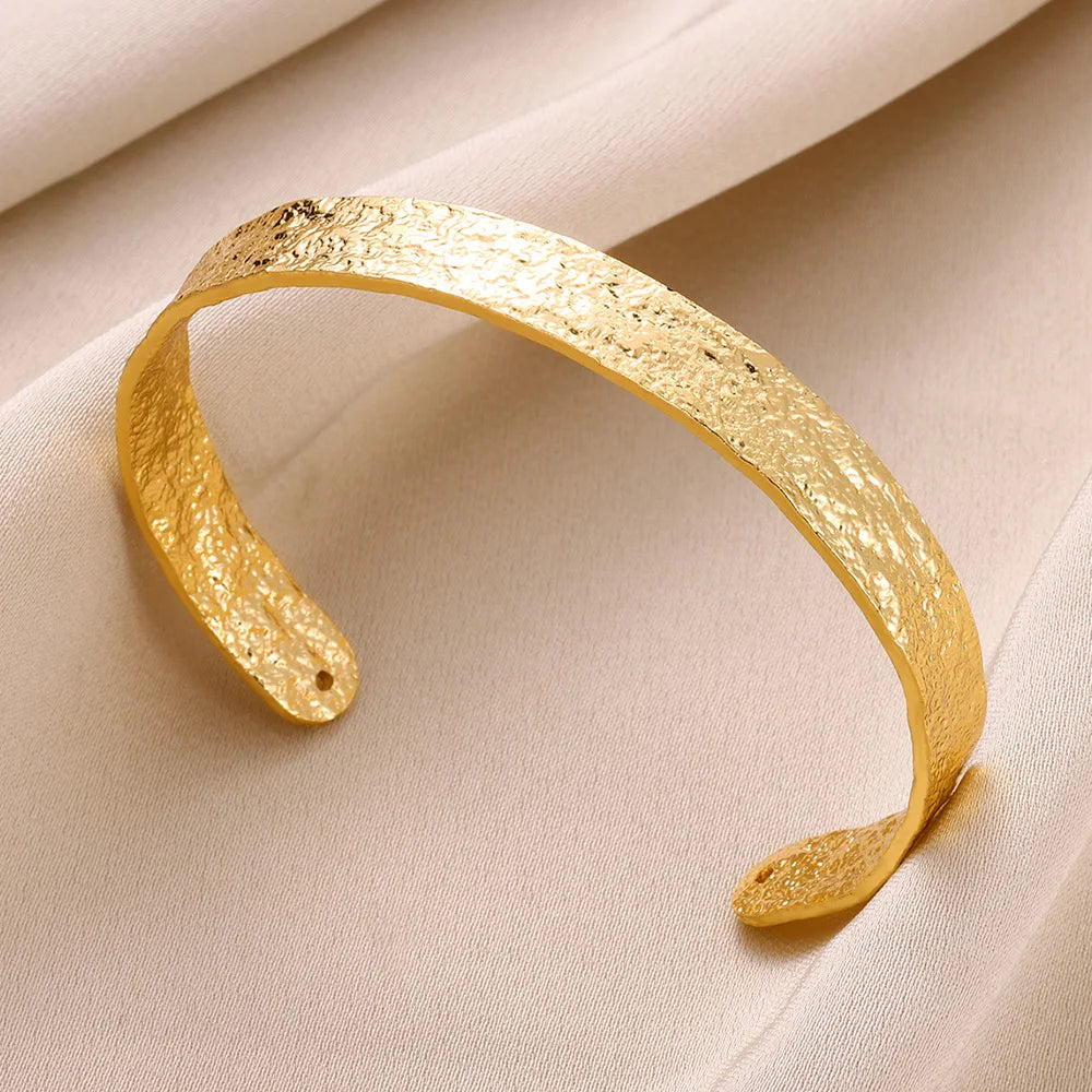 Luxury Gold Color Stainless Steel Cuff Bangle Bracelet - Smarsty