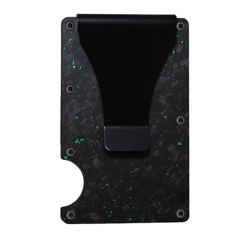 Carbon Fiber Metal Minimalist Slim Credit Card Holder Wallet Carteira for Men Cartera Tarjetero Hombre RFID Bank Cardholder Case