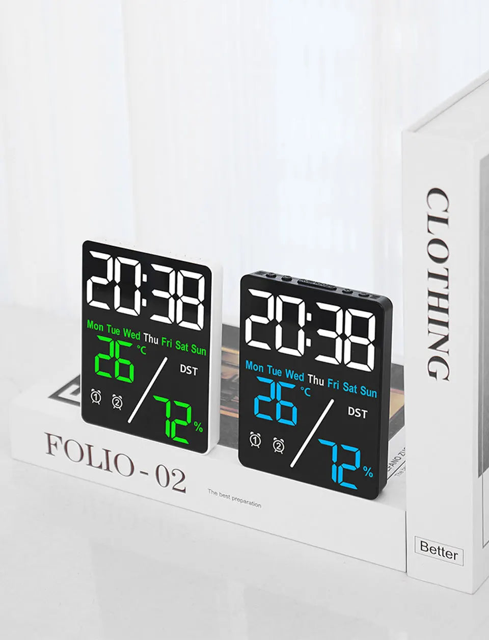 Multifunctional Large Screen Digital Alarm Clock with Humidity Display - Smarsty