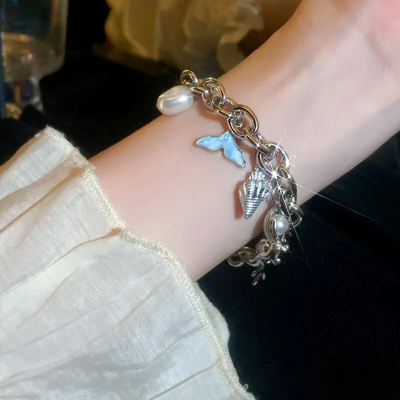 Starfish Shell Conch Bracelet for Women Summer Beach Jewelry - Smarsty