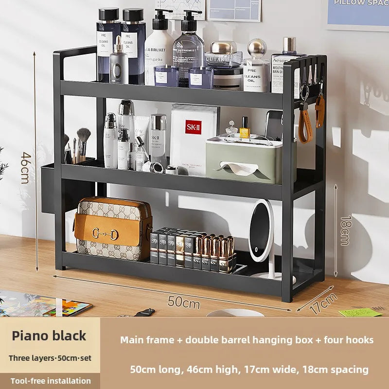 3-Tier Multifunctional Storage Shelf,Space-Saving Desktop Shelf,Desk Shelf,organizer,Non-slip Design and Easy To Assemble by Smarsty