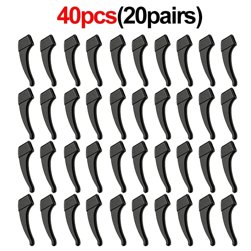 2/40pcs Silicone Ear Hook Anti-slip Glasses Leg Ear Sleeve Bracket Fastener Sunglasses Accessories Grip Anti-fall Eyewear Holder - Smarsty