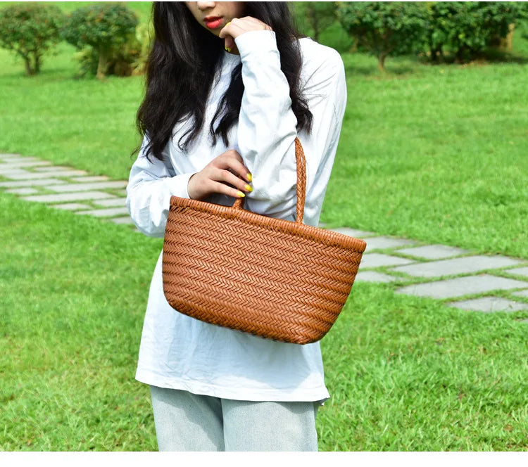 Genuine Leather Tote Bag For Women With Crossbody Strap - Smarsty