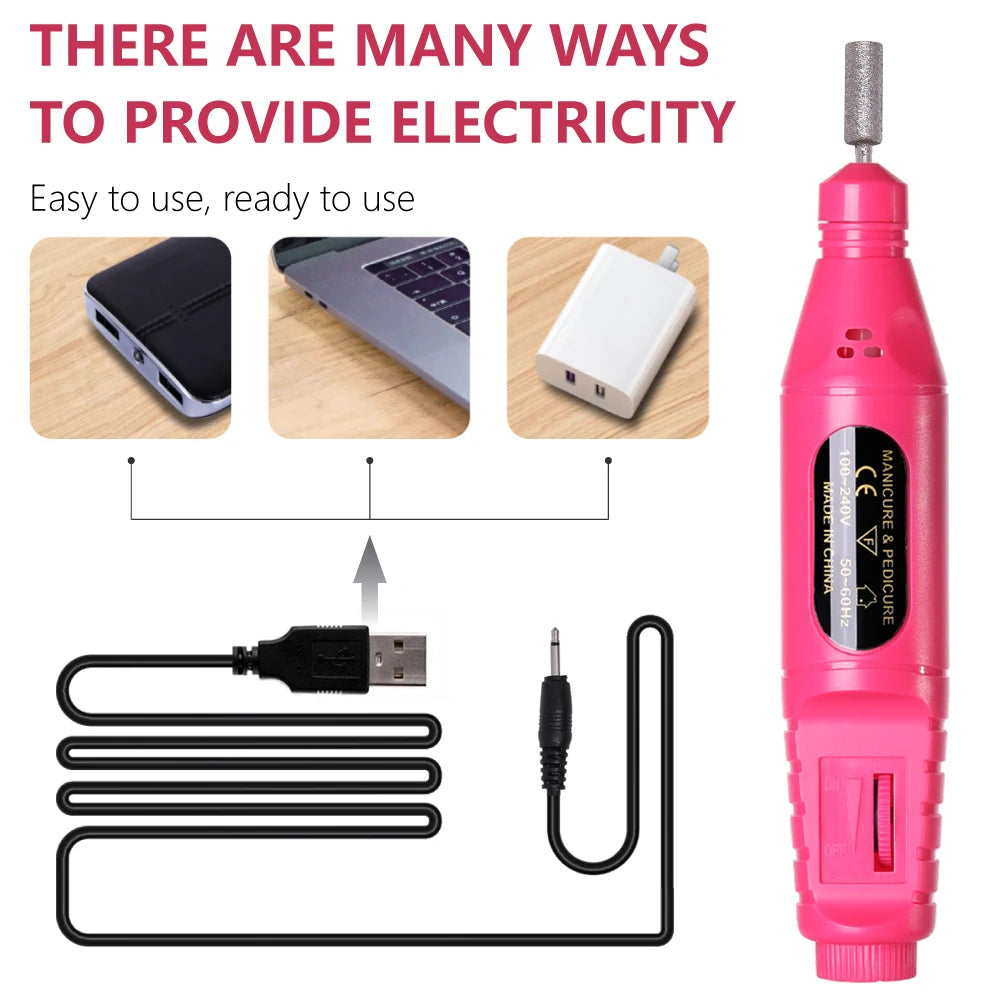 Portable Electric Nail Drill Kit for Manicure and Polishing - Smarsty