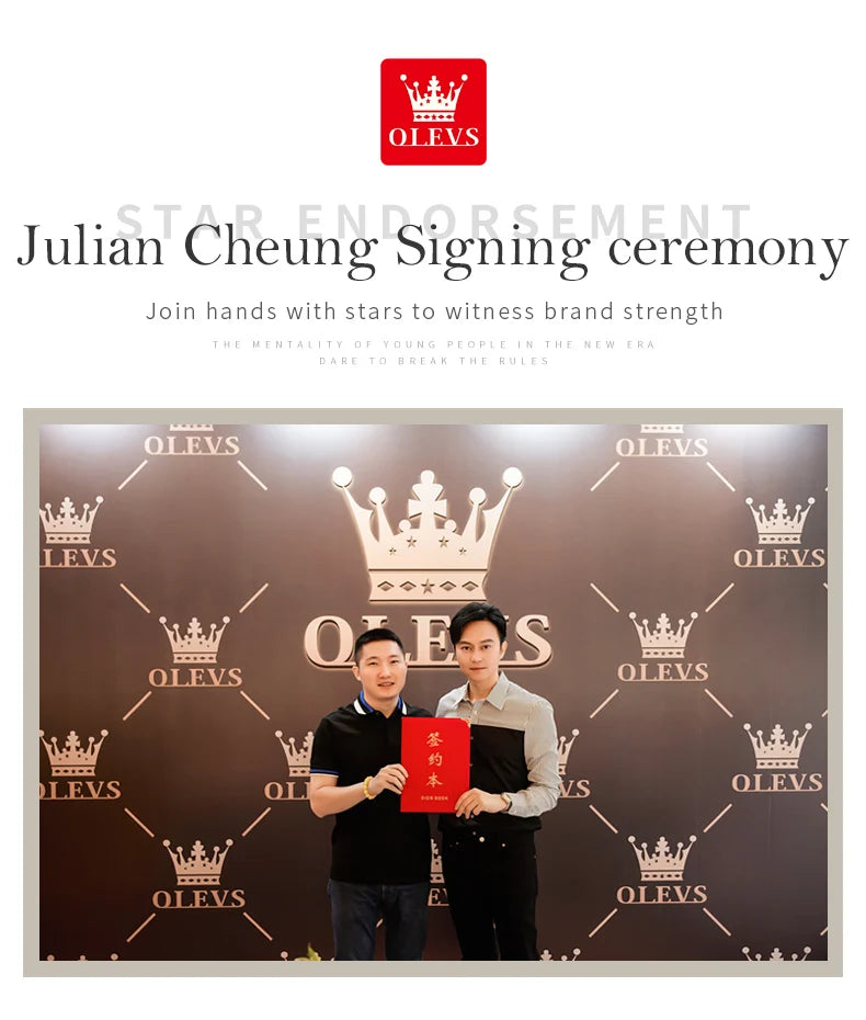 OLEVS Women's Luxury Waterproof Automatic Wristwatch - Smarsty