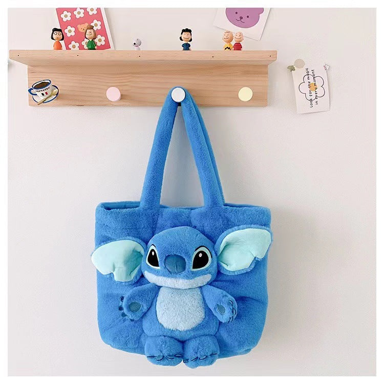 Disney Stitch Plush Shoulder Bag Cute Strawberry Bear - Smarsty