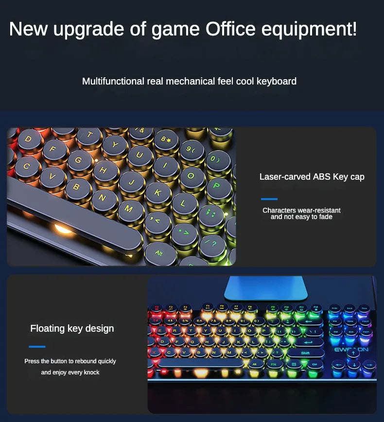 Gamer Wired Keyboard Mechanical Feel E-Sports 104 Keys Usb Wired Gaming Mouse Wired Keyboard Pc Accessories for Laptop Gamers