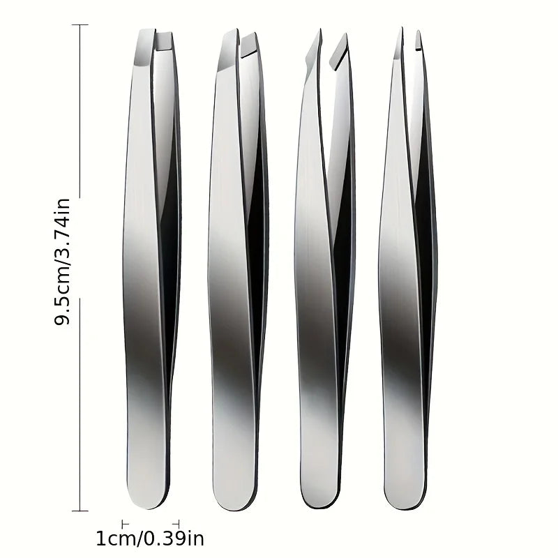 Ouriner Stainless Steel Eyebrow Tweezers Set for Precision Hair Removal - Smarsty