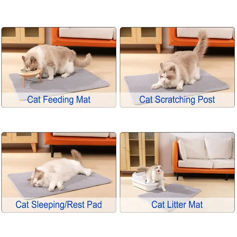Non Slip Cat Litter Mat Waterproof Double Layer Design - Smarsty