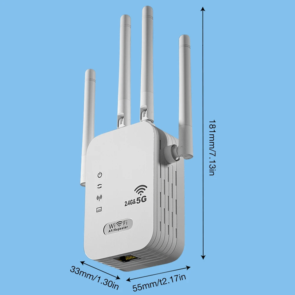 Dual-Band 2.4G 5G WiFi Repeater Signal Booster WiFi Extender 802.11bgn Gigabit Router with WPS EU/US Plug Type WiFi Amplifier - Smarsty