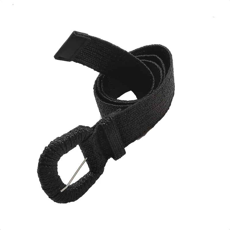 Retro Women Braided Wide Pin Buckle Belt Summer Fashion - Smarsty
