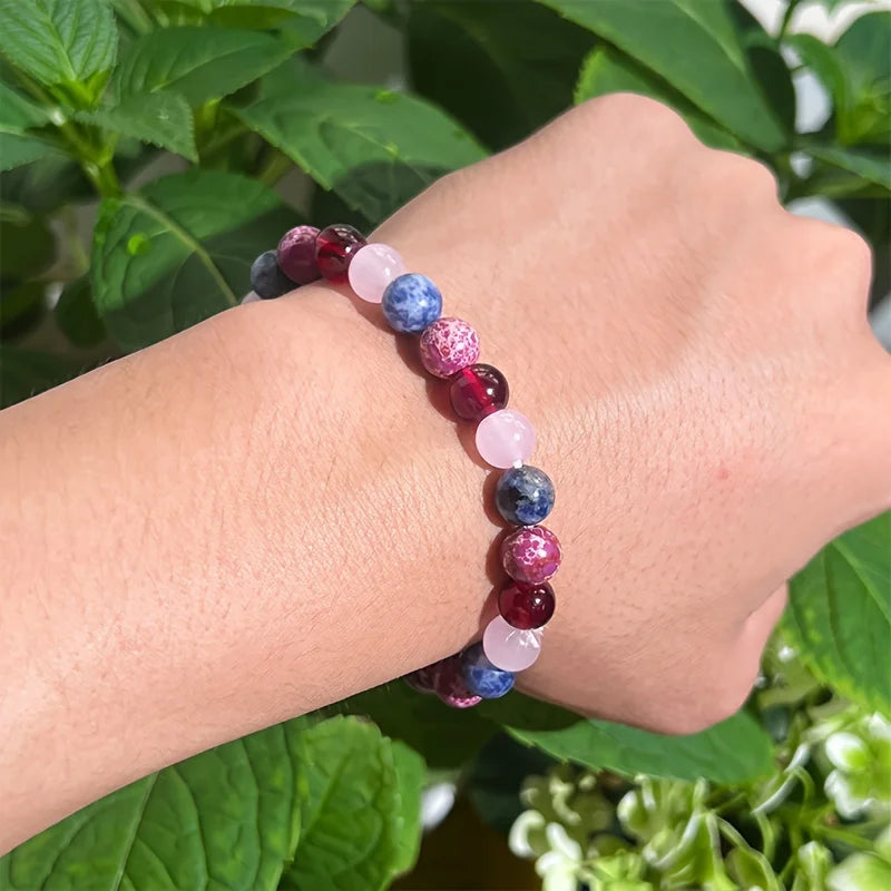 Multi-Color Natural Stone Love Bracelet for Good Luck - Smarsty