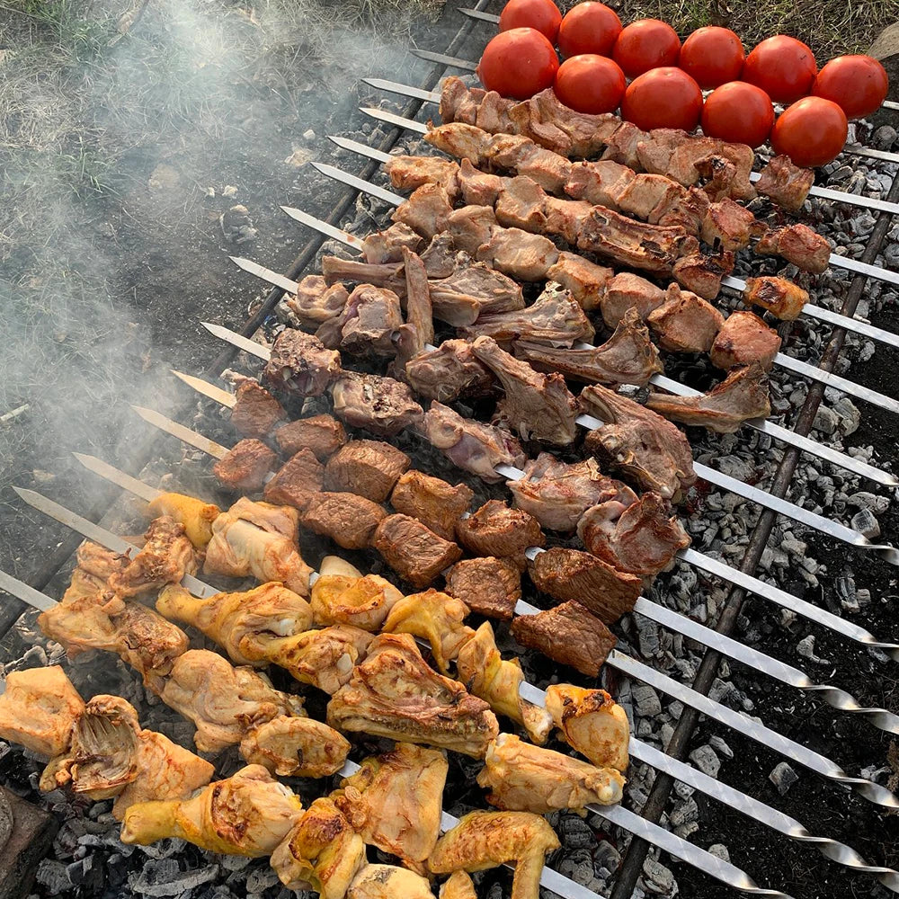 Stainless Steel Barbecue Skewers Set for Easy Cleaning - Smarsty