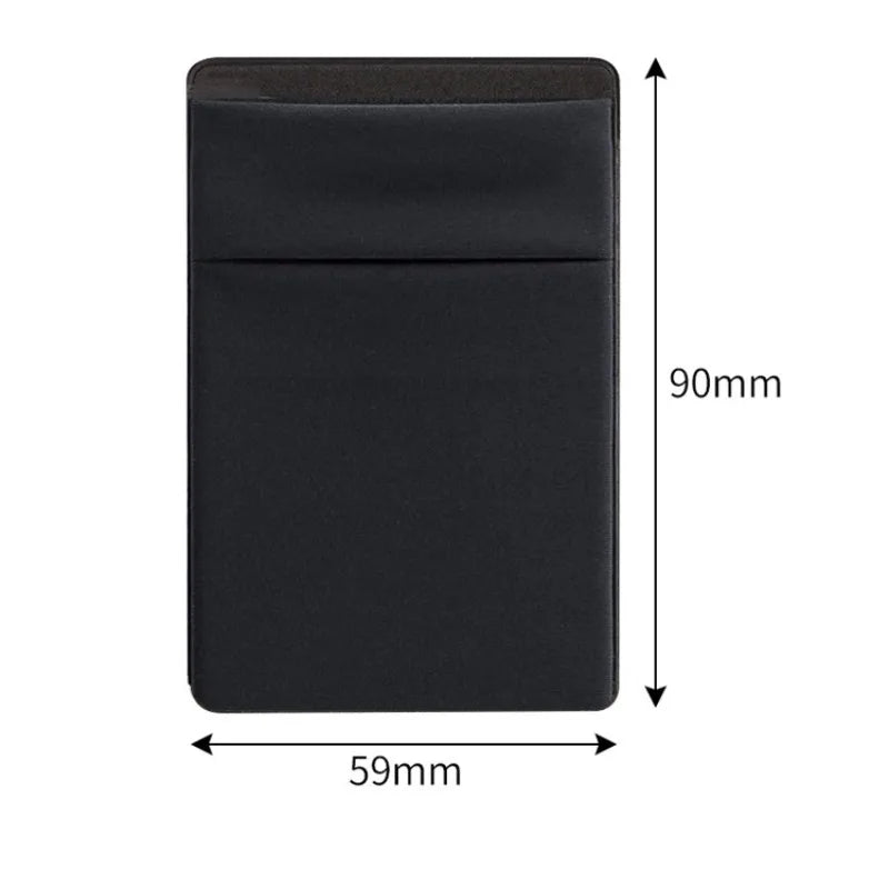 Fashion Elastic Cloth Cell Phone Card Holder Mobile Phone Wallet Case Credit ID Card Holder Adhesive Sticker Pocket Money Bag