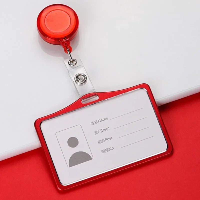 Employee Aluminium Alloy Plastic Credit Card ID Card Cover Case Work Identity Badge Card Cover Bag Women Men Work Card Holders