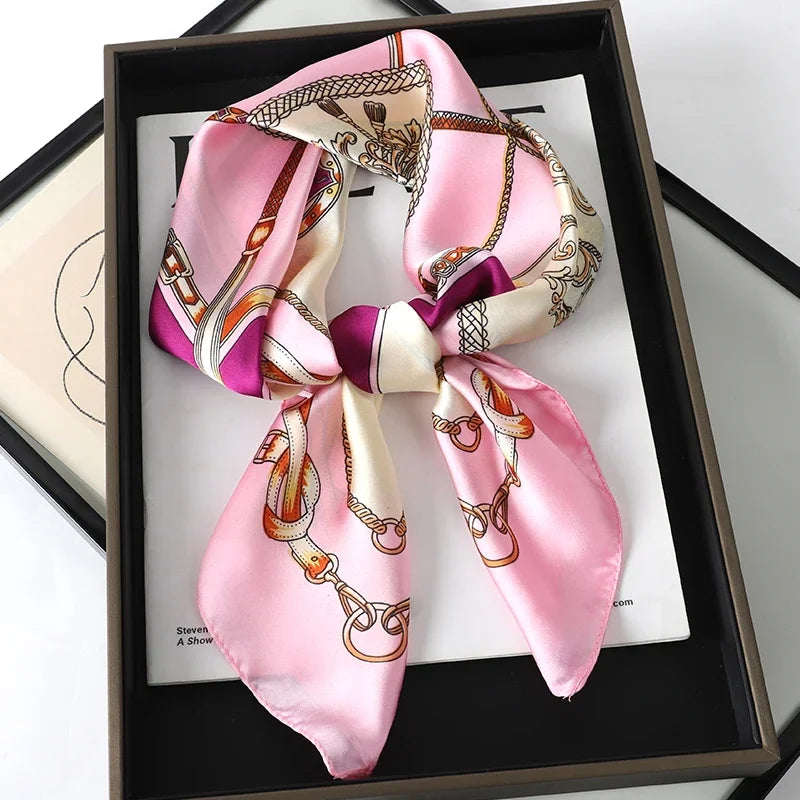 Luxury Women Silk Leopard Print Scarf Soft Satin Wrap - Smarsty