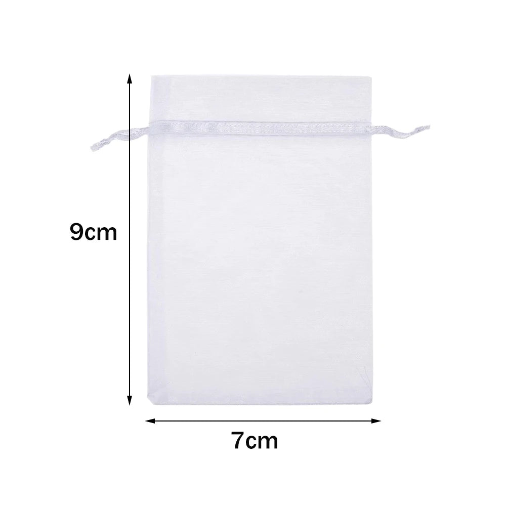 50pcs White Sheer Organza Jewelry Gift Bags - Smarsty