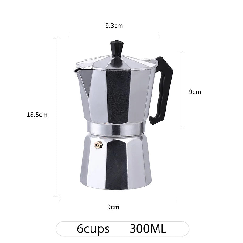 Aluminum Coffee Kettle Latte Percolator Home Italian Octagonal Moka Coffee Pot Office Travel Outdoor Camping Espresso Tea Pot