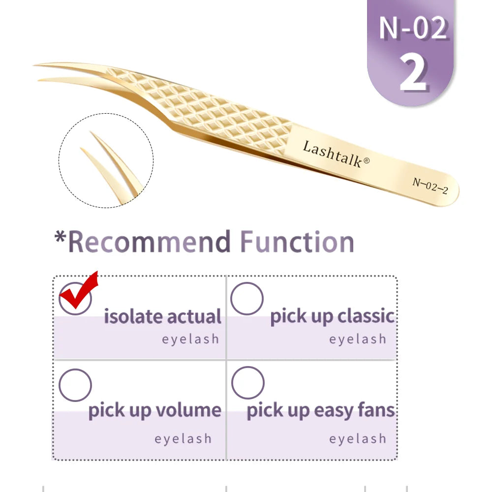 Precision Fiber Tip Eyelash Extension Tweezers with Diamond Grip - Smarsty
