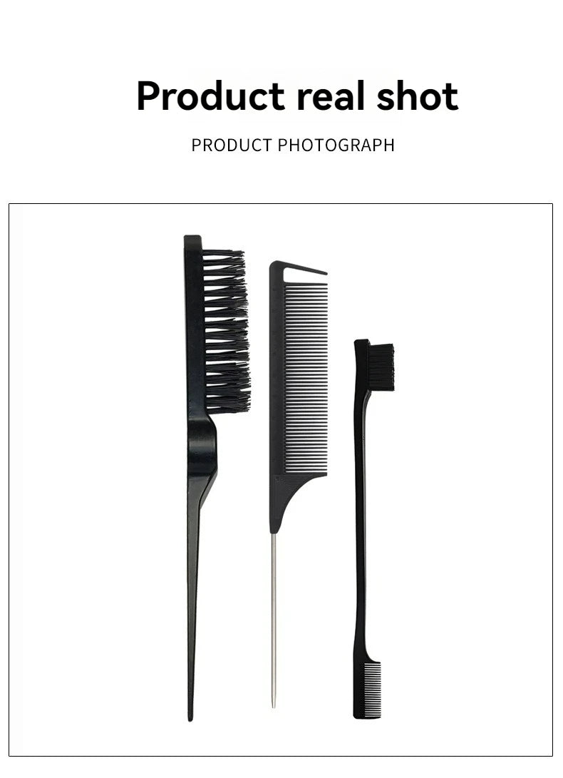 Three-Piece Hair Comb Set for Styling and Precision - Smarsty