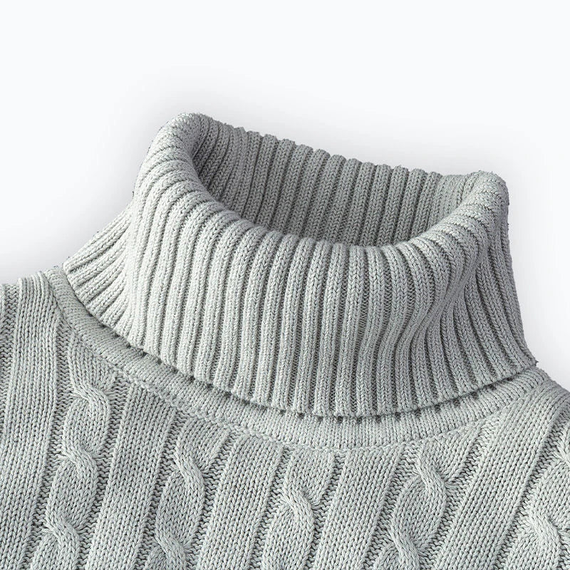 New Turtleneck Sweater Casual Men's Rollneck Knitted Sweater Keep Warm Men Jumper Woolen Sweater - Smarsty