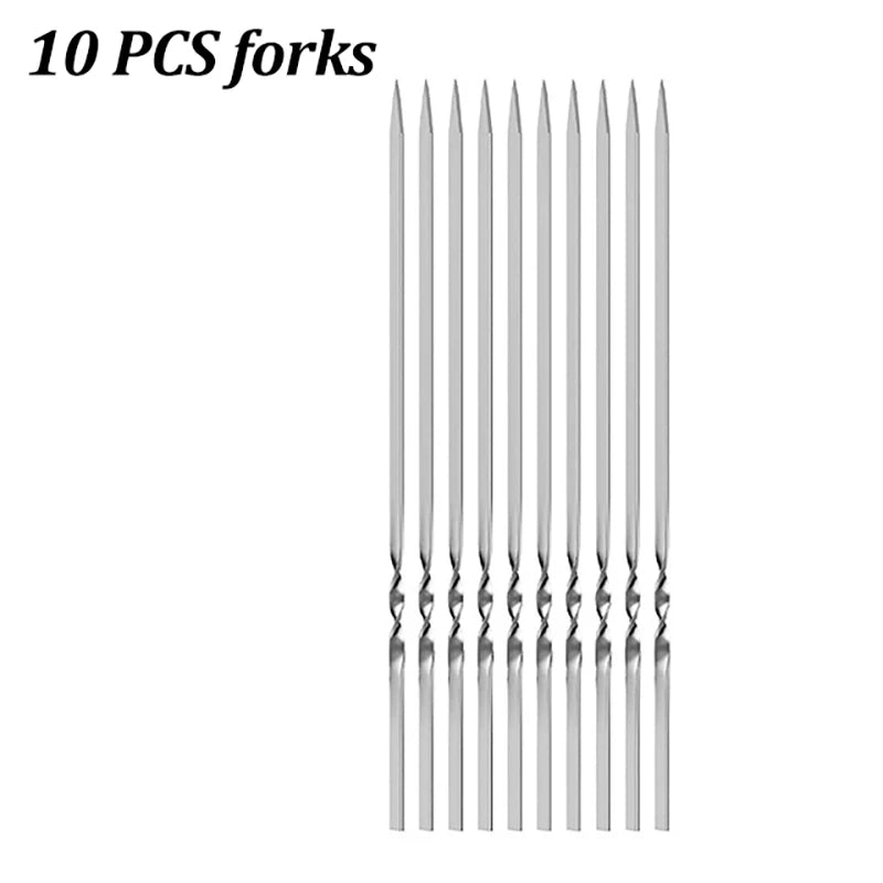 Stainless Steel Barbecue Skewers Reusable Easy Clean Design - Smarsty