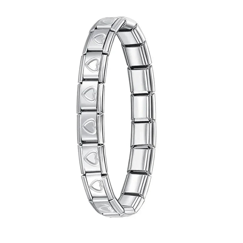 Hapiship Italian Stainless Steel Elastic Charm Bracelet - Smarsty