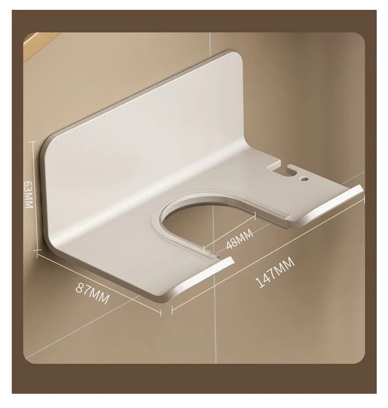Wall-Mounted Hair Dryer Holder for Space-Saving Storage - Smarsty
