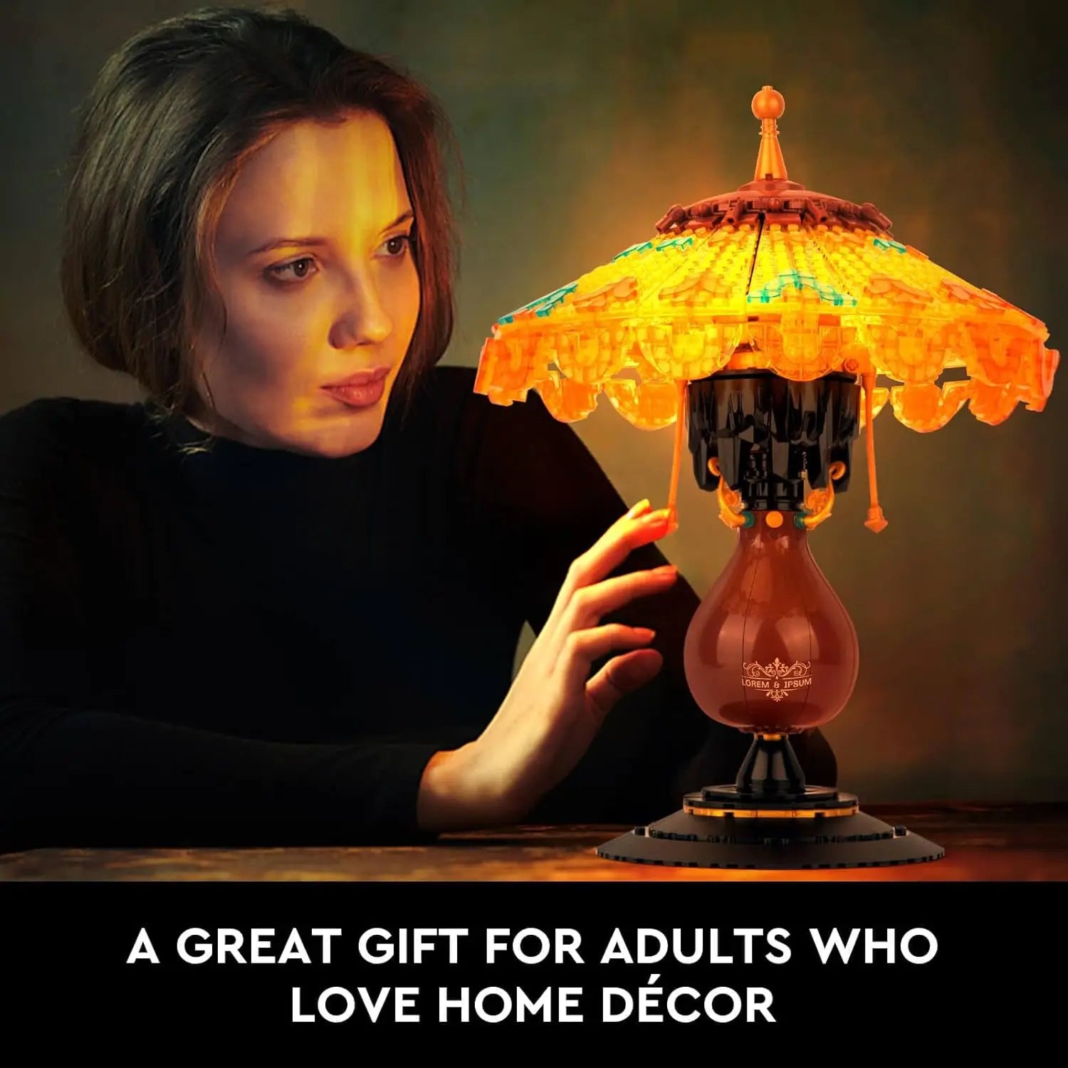 Ideas Table Lamp Mini Building Block Set, Creative Retro-Style Table Lamp Model