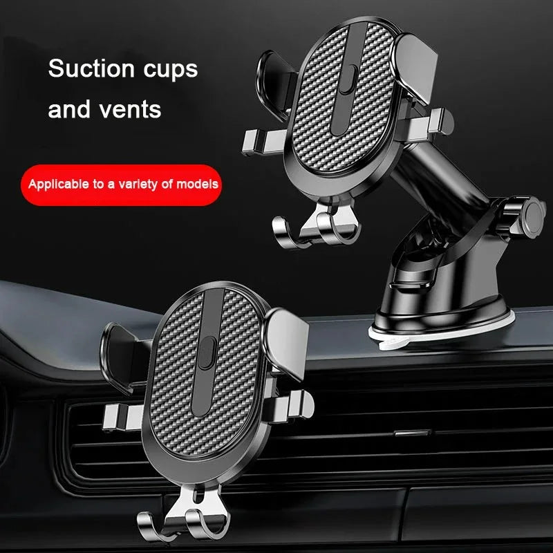Car Phone Holder Gravity Clamp With Dashboard Sucker Mount - Smarsty